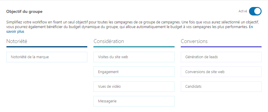 objectif de campagne linkedin ads