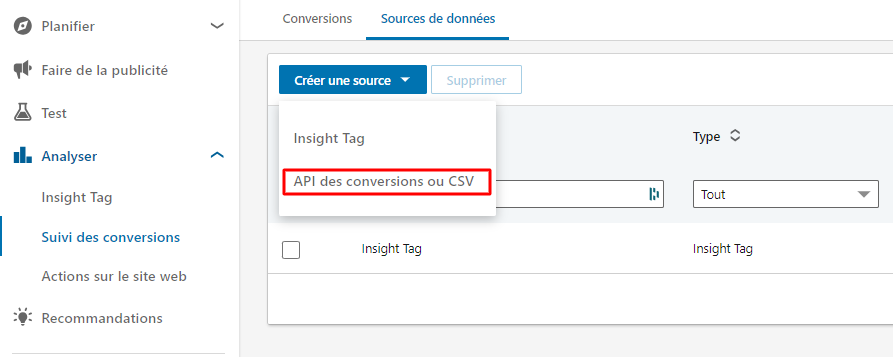 api de conversion linkedin ads