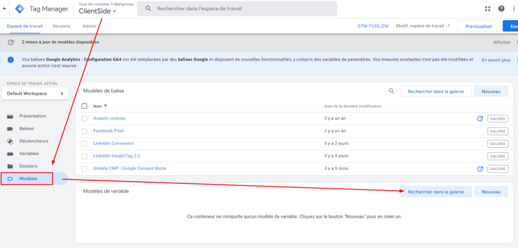 trouver l'event id dans google tag manager